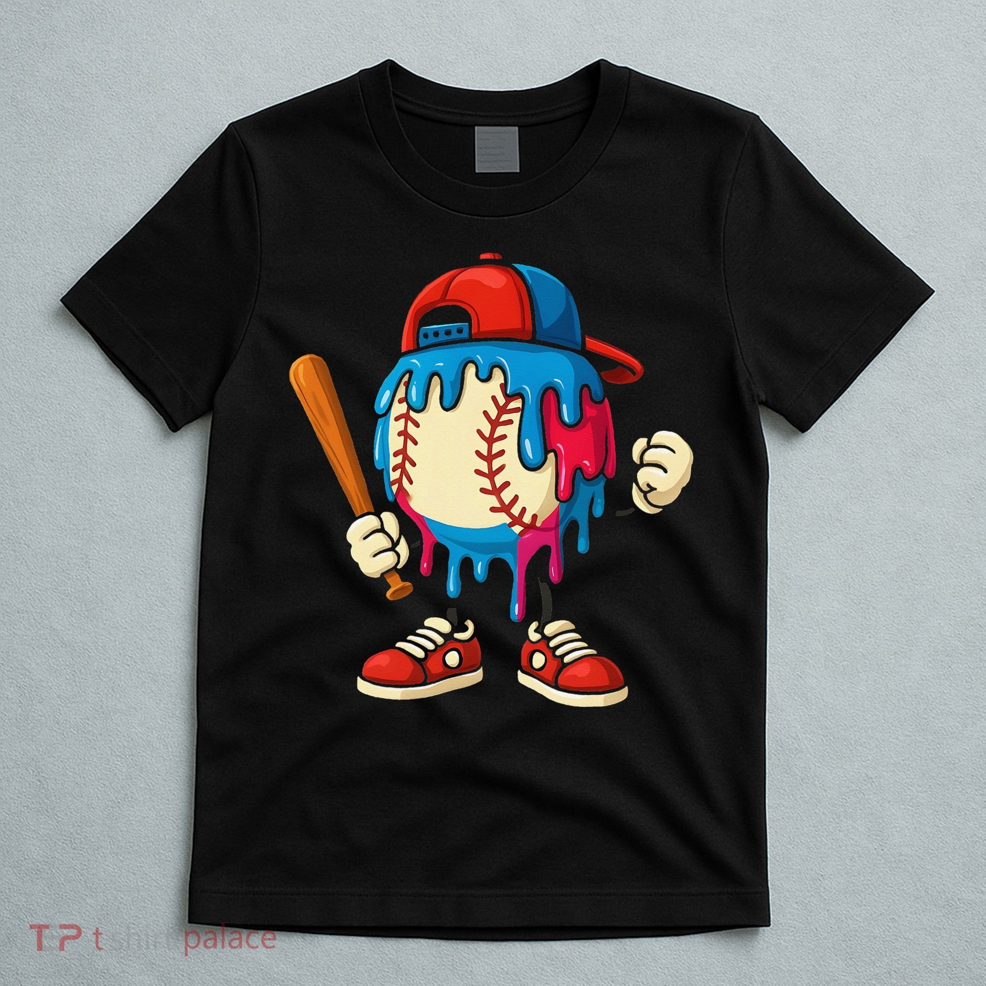 Baseball Ice Cream Drip Sport Game Day Gift T-Shirt