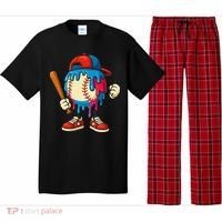 Baseball Ice Cream Drip Sport Game Day Gift Pajama Set thumb 0