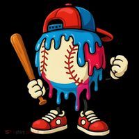 Baseball Ice Cream Drip Sport Game Day Gift Women's Hoodie thumb 2