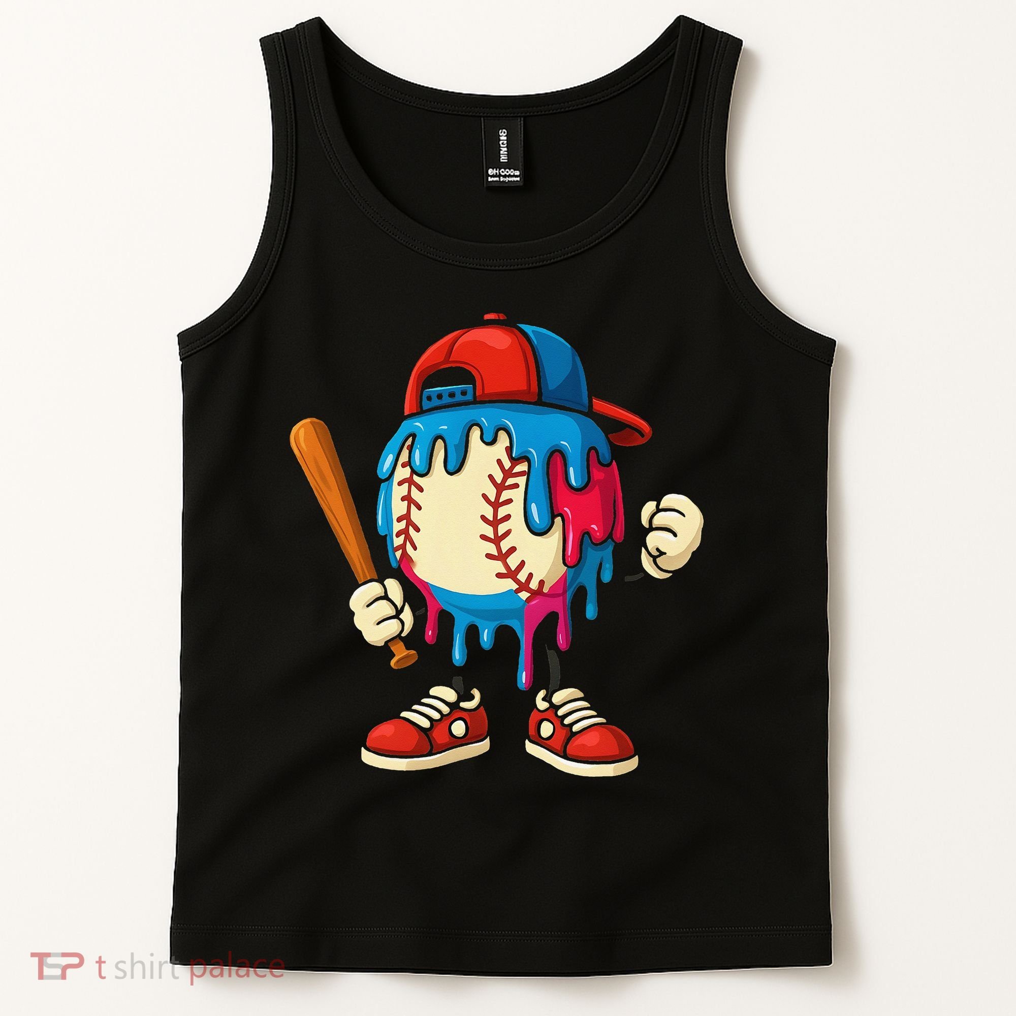 Baseball Ice Cream Drip Sport Game Day Gift Tank Top