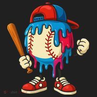 Baseball Ice Cream Drip Sport Game Day Gift Golf Towel thumb 3