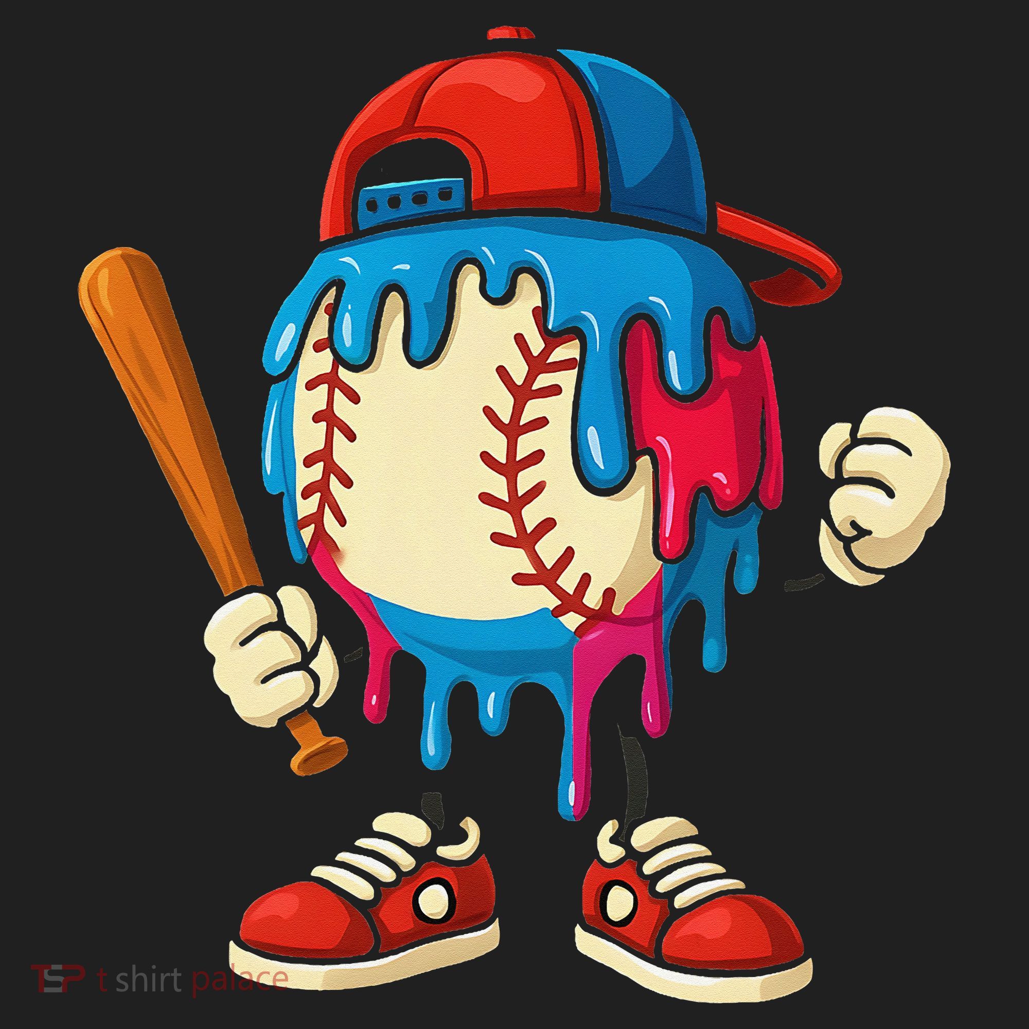 Baseball Ice Cream Drip Sport Game Day Gift Golf Towel