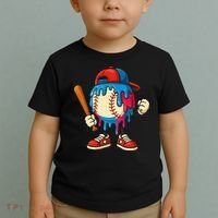 Baseball Ice Cream Drip Sport Game Day Gift Toddler T-Shirt thumb 2
