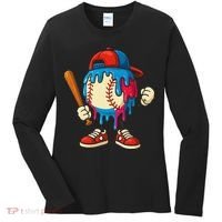 Baseball Ice Cream Drip Sport Game Day Gift Women's Long Sleeve Shirt thumb 0