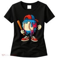 Baseball Ice Cream Drip Sport Game Day Gift Women's T-Shirt thumb 0