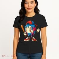 Baseball Ice Cream Drip Sport Game Day Gift Women's T-Shirt thumb 4
