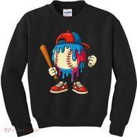 Baseball Ice Cream Drip Sport Game Day Gift Kids Sweatshirt thumb 0
