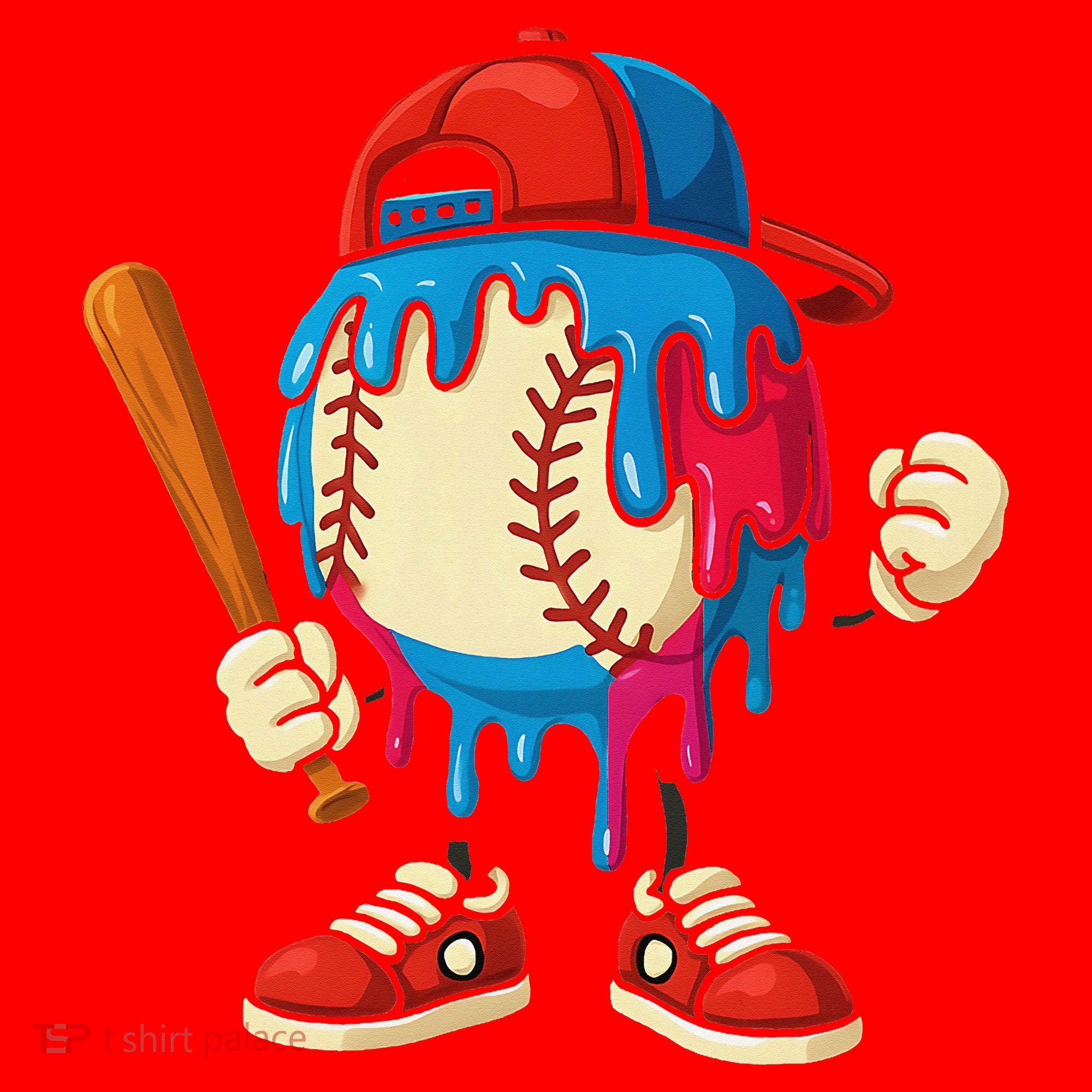 Baseball Ice Cream Drip Sport Game Day Gift Santa Hat