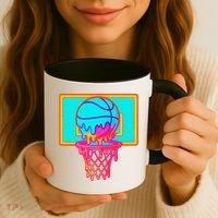 Basketball Ice Cream Drip Coffee Mug thumb 3