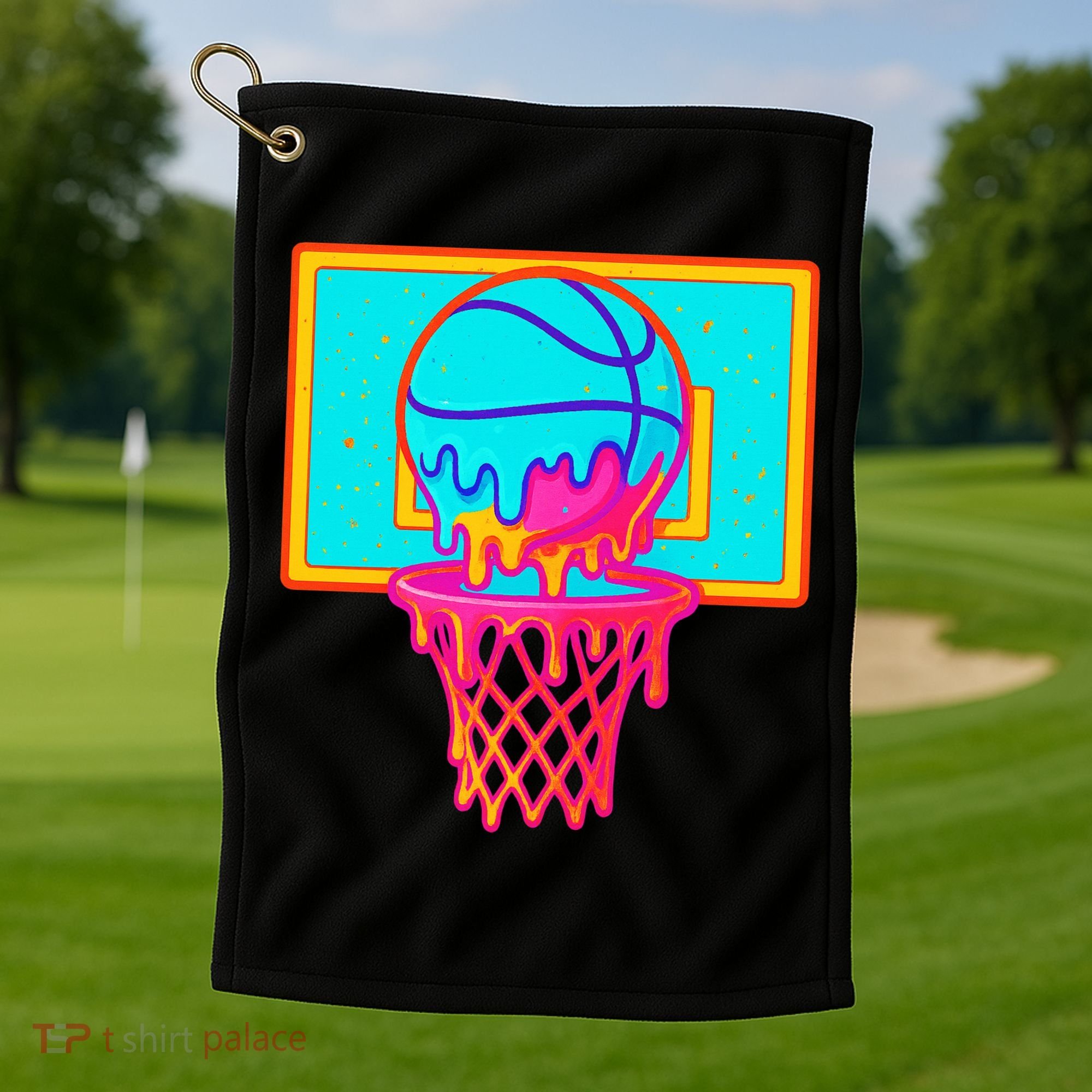 Basketball Ice Cream Drip Golf Towel