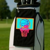 Basketball Ice Cream Drip Golf Towel thumb 2
