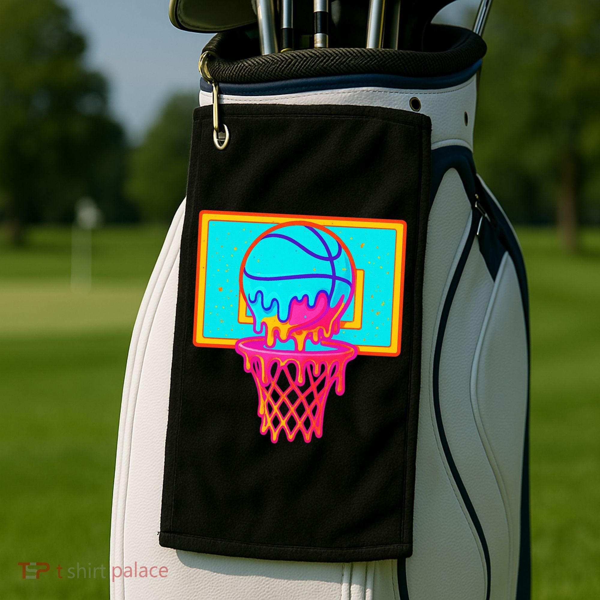 Basketball Ice Cream Drip Golf Towel
