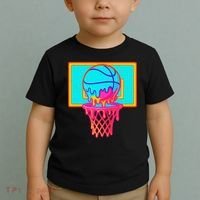 Basketball Ice Cream Drip Toddler T-Shirt thumb 2