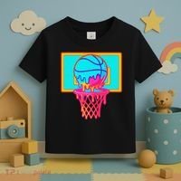 Basketball Ice Cream Drip Toddler T-Shirt thumb 3