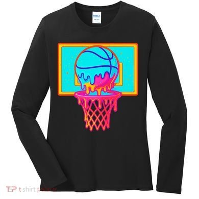 Basketball Ice Cream Drip Women's Long Sleeve Shirt
