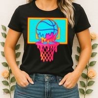 Basketball Ice Cream Drip Women's T-Shirt thumb 2