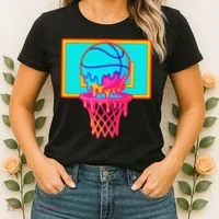 Basketball Ice Cream Drip Women's T-Shirt thumb 2