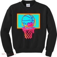 Basketball Ice Cream Drip Kids Sweatshirt thumb 0