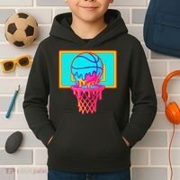 Basketball Ice Cream Drip Kids Hoodie thumb 2