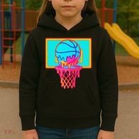 Basketball Ice Cream Drip Kids Hoodie thumb 3