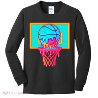 Basketball Ice Cream Drip Kids Long Sleeve Shirt thumb 0