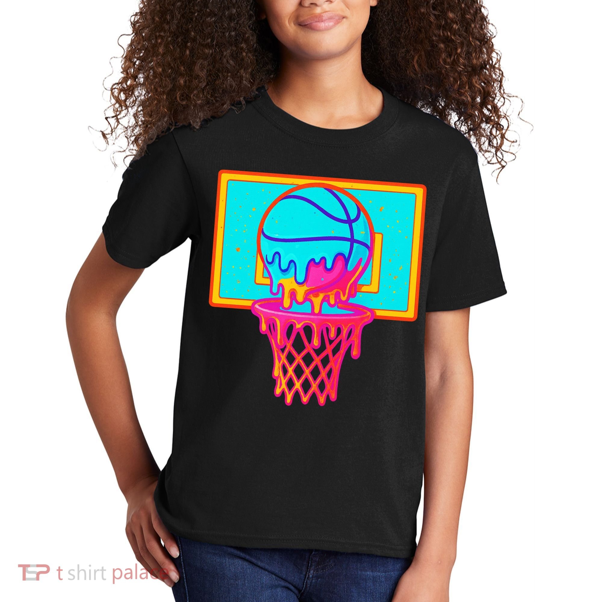 Basketball Ice Cream Drip Kids T-Shirt