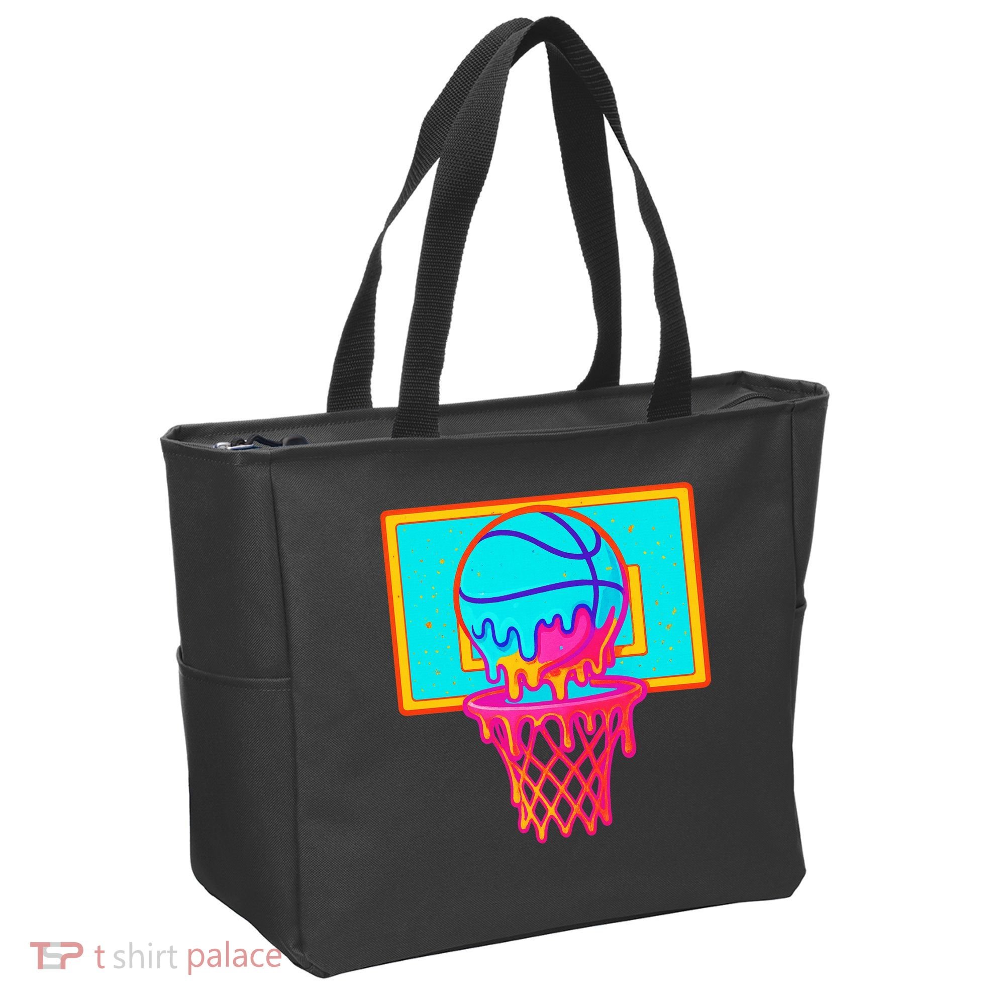 Basketball Ice Cream Drip Tote Bag