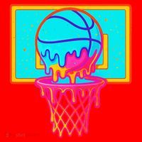 Basketball Ice Cream Drip Santa Hat thumb 1