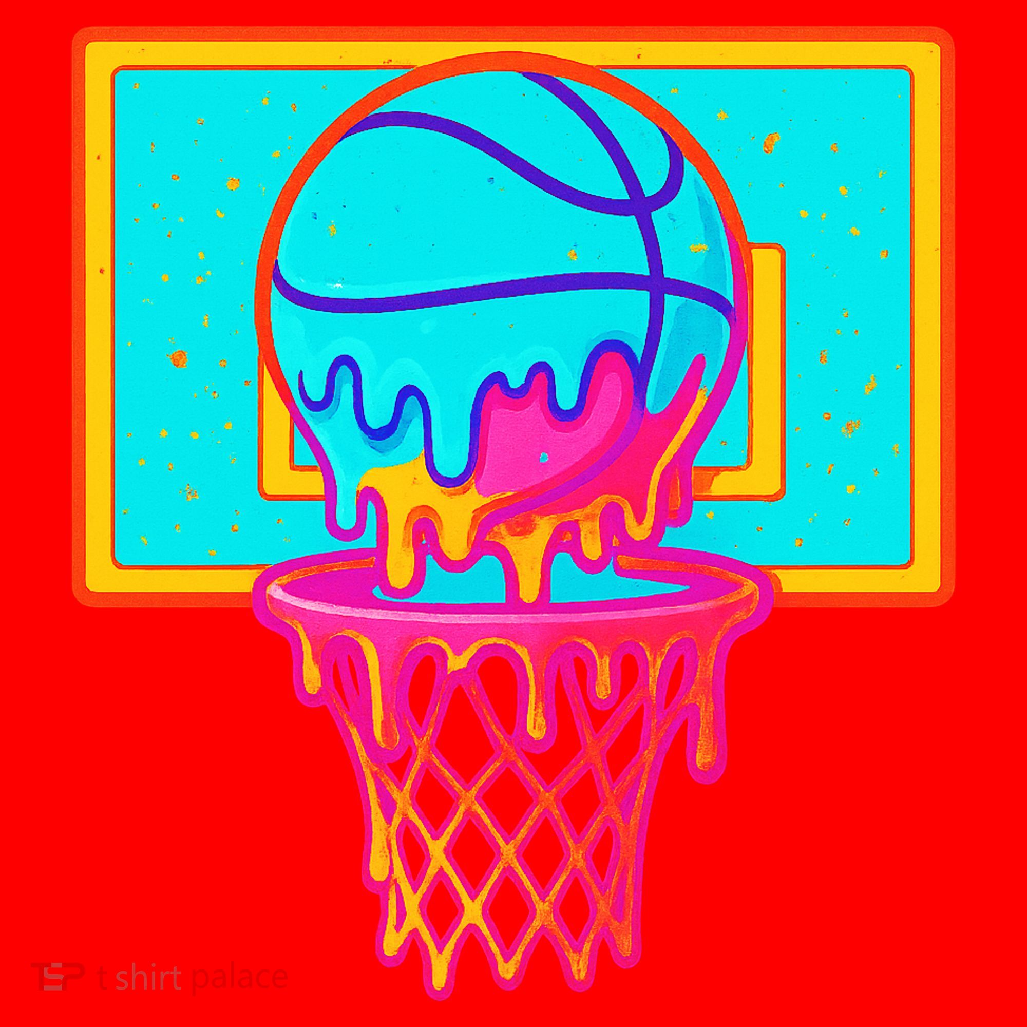 Basketball Ice Cream Drip Santa Hat