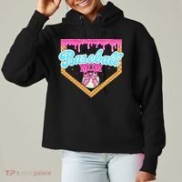 Baseball Ice Cream Drip Funny Sport Game Day Baseball Mom Ladies Heavyweight Boxy Pullover Hoodie thumb 0