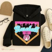 Baseball Ice Cream Drip Funny Sport Game Day Baseball Mom Hoodie thumb 4