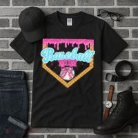 Baseball Ice Cream Drip Funny Sport Game Day Baseball Mom Tall T-Shirt thumb 3