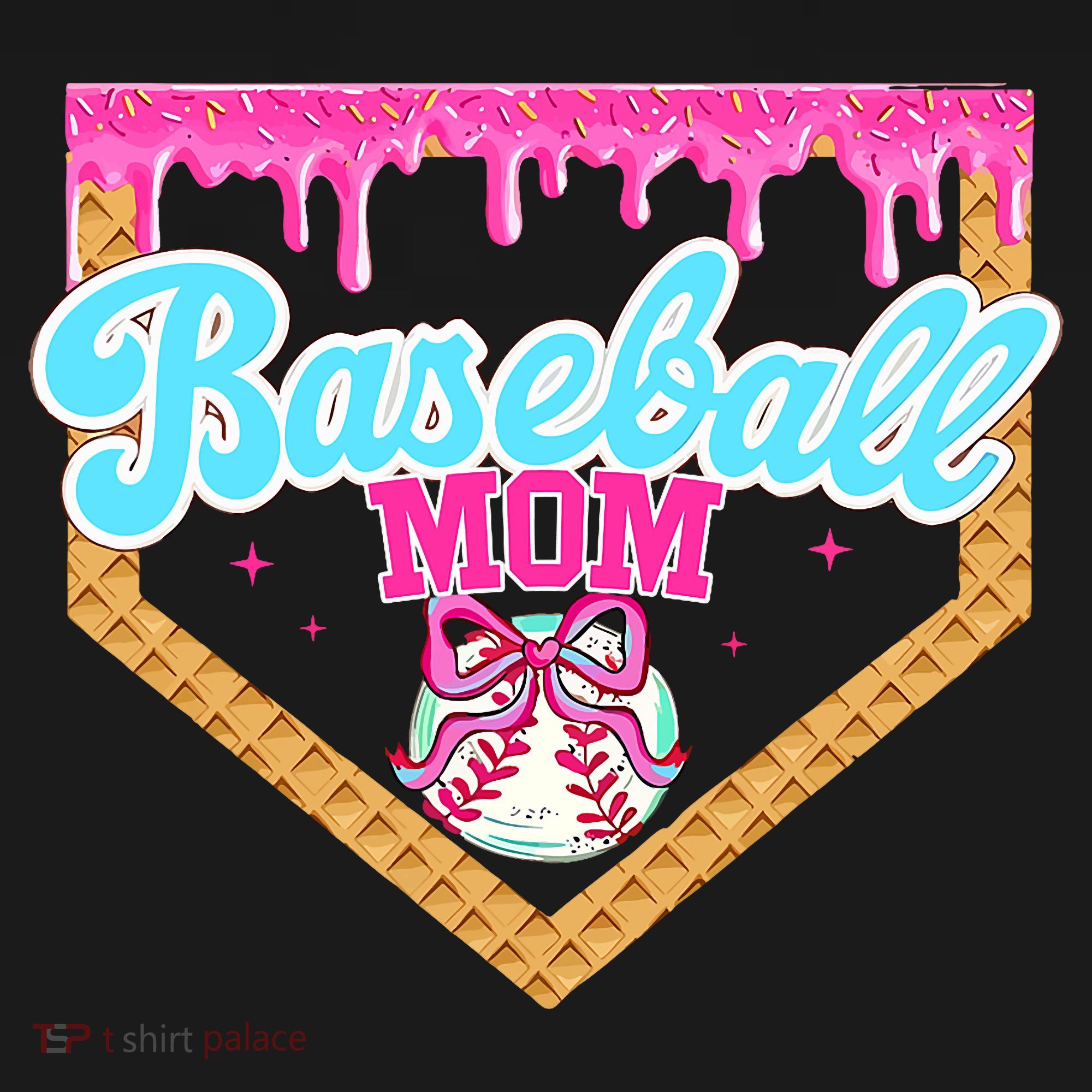 Baseball Ice Cream Drip Funny Sport Game Day Baseball Mom Women's Hoodie