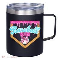 Baseball Ice Cream Drip Funny Sport Game Day Baseball Mom 12oz Stainless Steel Coffee Mug thumb 0