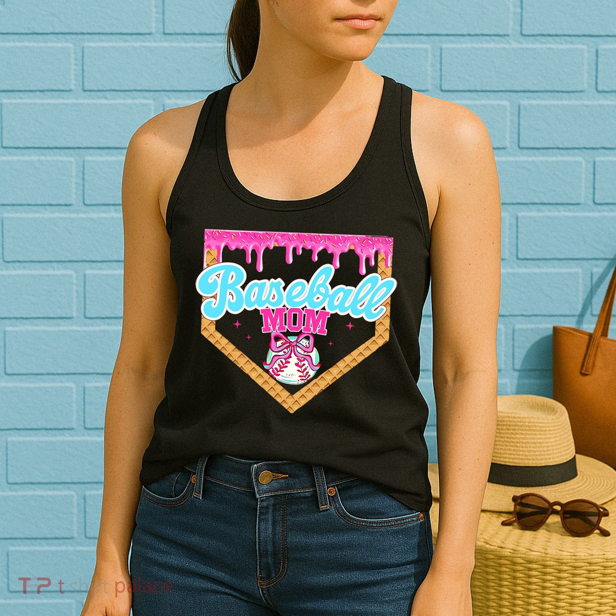 Baseball Ice Cream Drip Funny Sport Game Day Baseball Mom Women's Tank Top