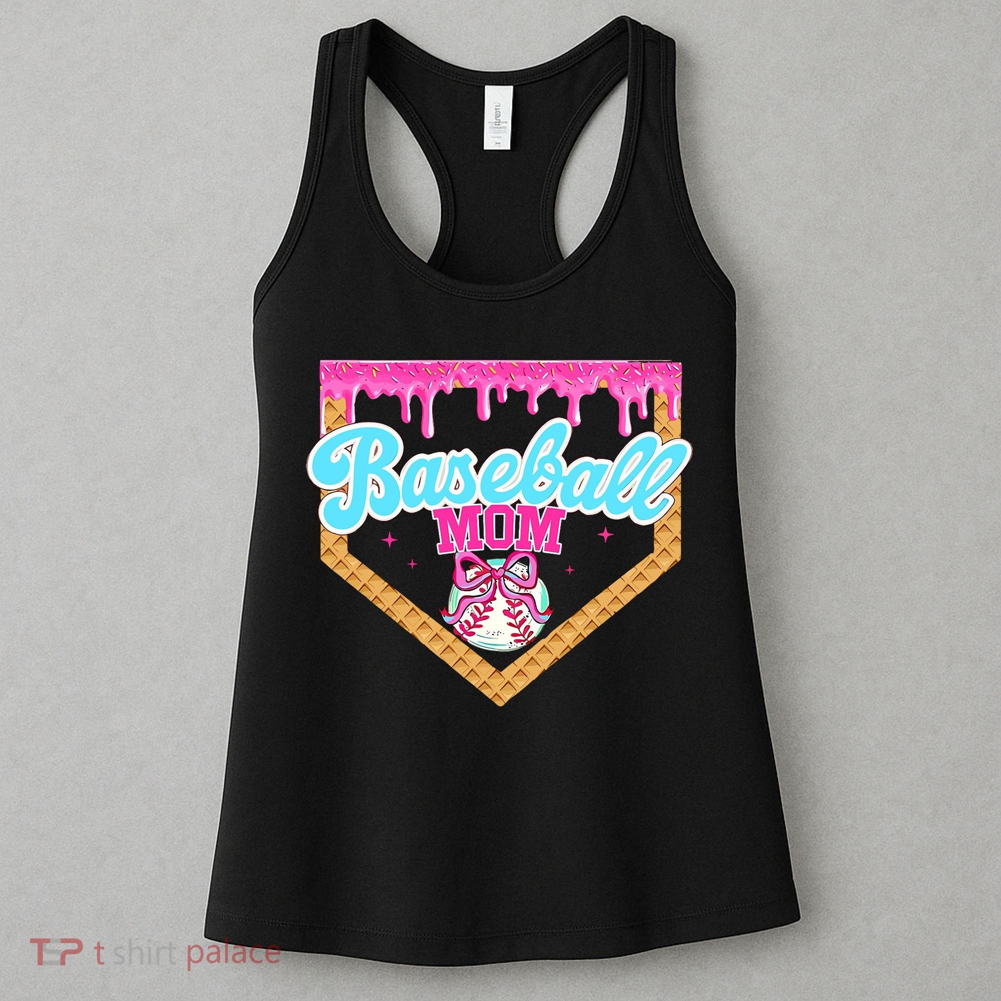 Baseball Ice Cream Drip Funny Sport Game Day Baseball Mom Women's Tank Top