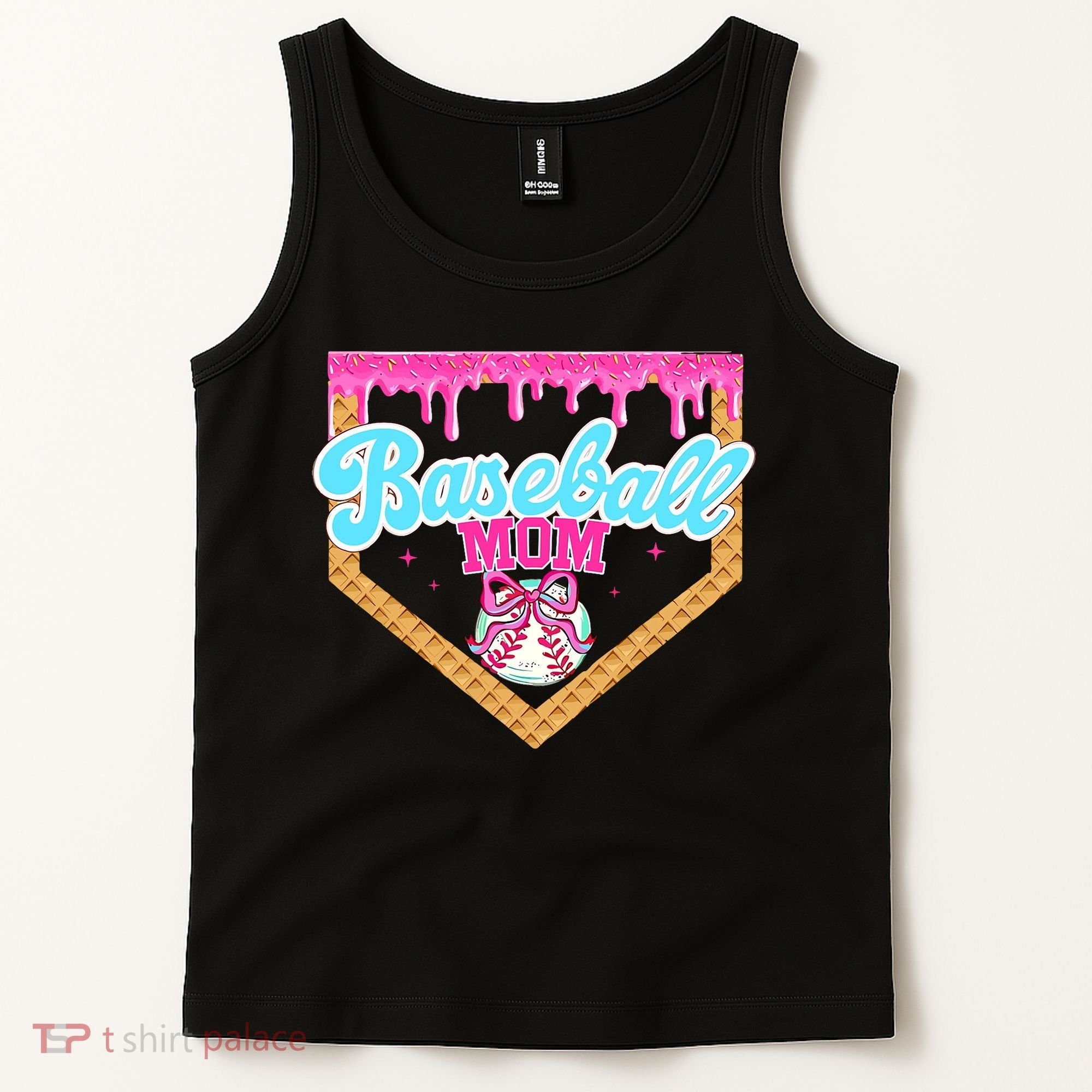 Baseball Ice Cream Drip Funny Sport Game Day Baseball Mom Tank Top