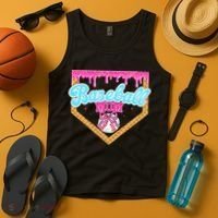 Baseball Ice Cream Drip Funny Sport Game Day Baseball Mom Tank Top thumb 4