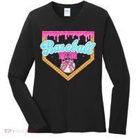 Baseball Ice Cream Drip Funny Sport Game Day Baseball Mom Women's Long Sleeve Shirt thumb 0