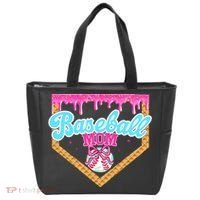 Baseball Ice Cream Drip Funny Sport Game Day Baseball Mom Tote Bag thumb 0