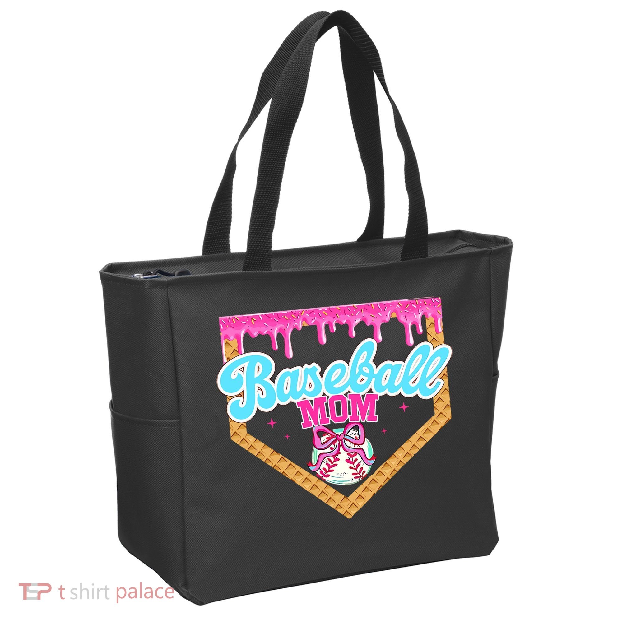 Baseball Ice Cream Drip Funny Sport Game Day Baseball Mom Tote Bag