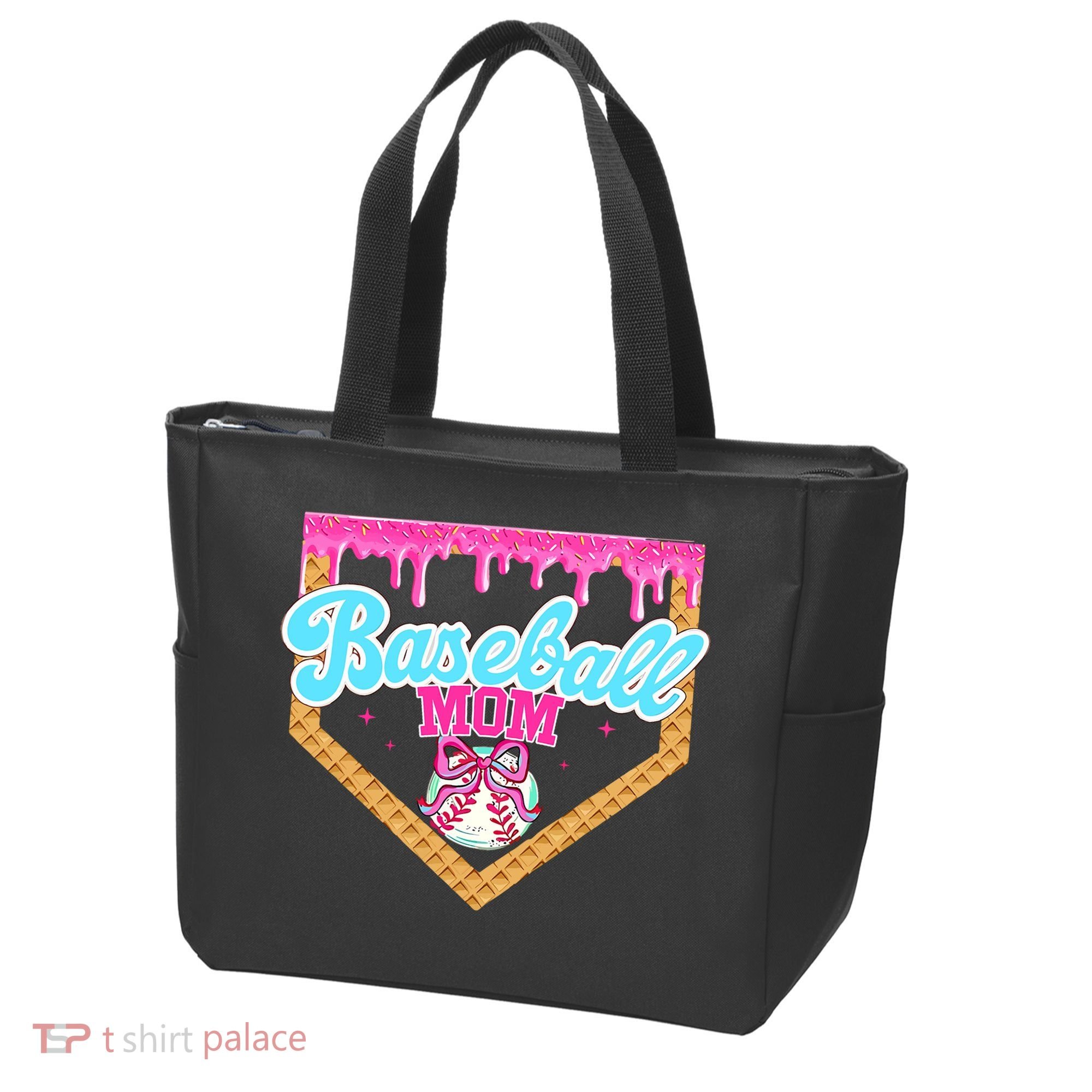 Baseball Ice Cream Drip Funny Sport Game Day Baseball Mom Tote Bag