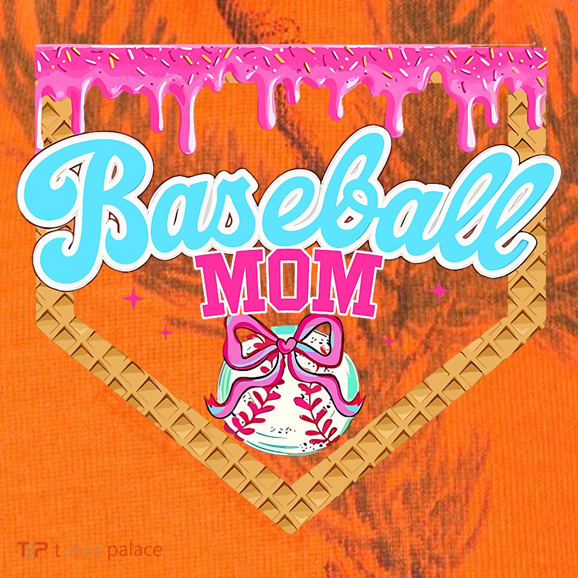 Baseball Ice Cream Drip Funny Sport Game Day Baseball Mom Kati Licensed 12" Camo Cuffed Beanie