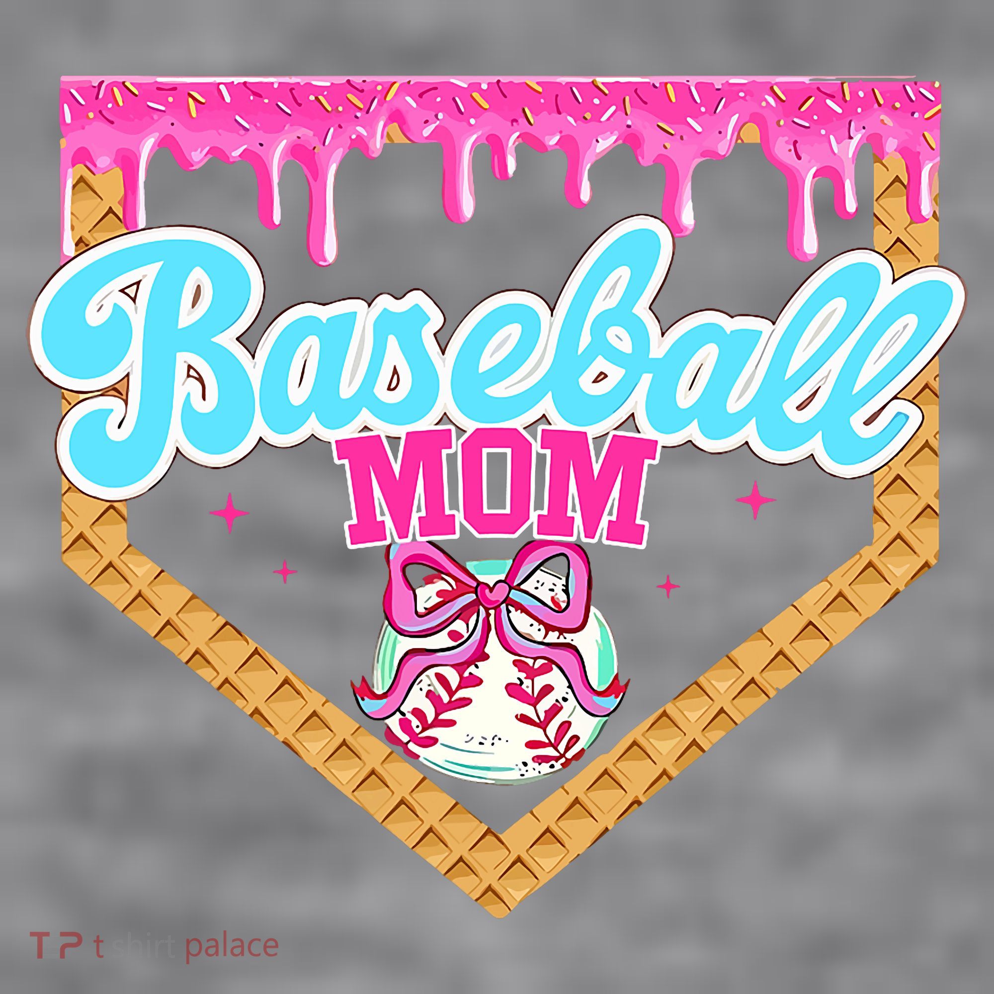 Baseball Ice Cream Drip Funny Sport Game Day Baseball Mom Women's Racerback Cropped Tank