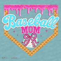 Baseball Ice Cream Drip Funny Sport Game Day Baseball Mom Sueded Cloud Jersey T-Shirt thumb 2