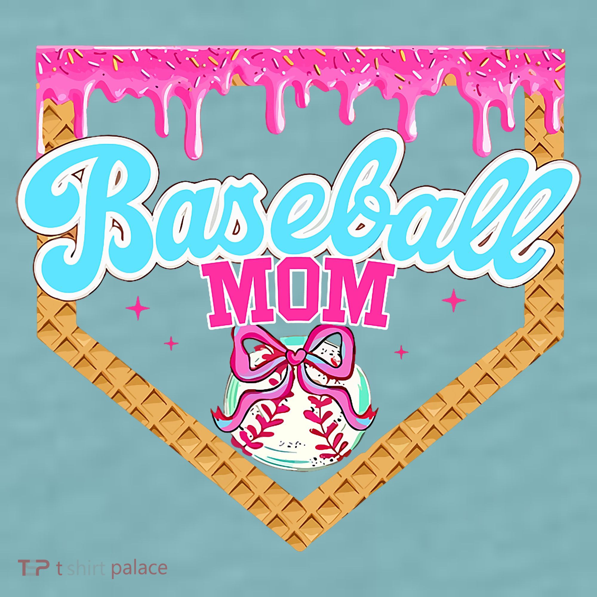Baseball Ice Cream Drip Funny Sport Game Day Baseball Mom Sueded Cloud Jersey T-Shirt