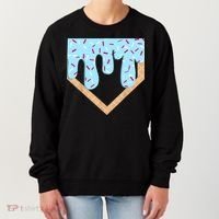 Baseball Ice Cream Dripping Baseball Home Plate Drip  Women's Sweatshirt thumb 0