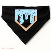 Baseball Ice Cream Dripping Baseball Home Plate Drip  USA-Made Doggie Bandana thumb 0