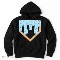 Baseball Ice Cream Dripping Baseball Home Plate Drip  Hoodie thumb 0