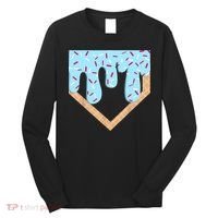 Baseball Ice Cream Dripping Baseball Home Plate Drip  Long Sleeve Shirt thumb 0